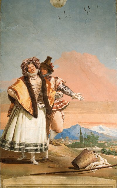The Declaration of Love (detail), from the Room of the Gothic Pavilion, in the Foresteria by Giovanni Domenico Tiepolo