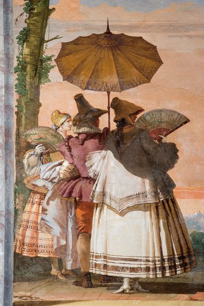 The Summer Walk (detail), from the Room of the Gothic Pavilion, in the Foresteria by Giovanni Domenico Tiepolo