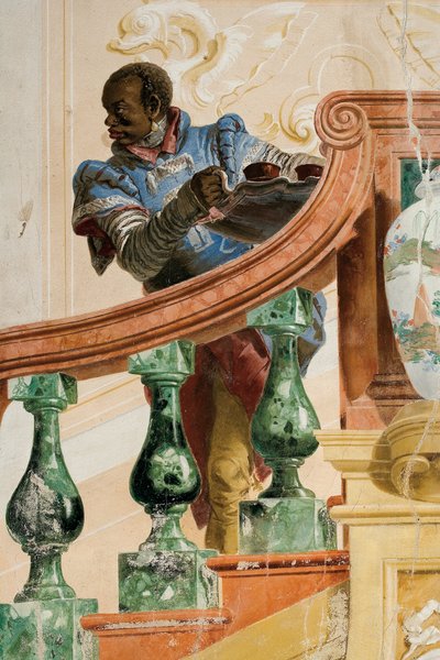 Moorish Servant Holding a Tray, from the Room of Carnival Scenes in the Foresteria by Giovanni Domenico Tiepolo
