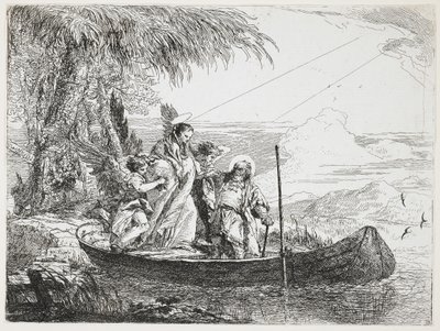 The Holy Family Entering the Boat from The Flight into Egypt by Giovanni Domenico Tiepolo