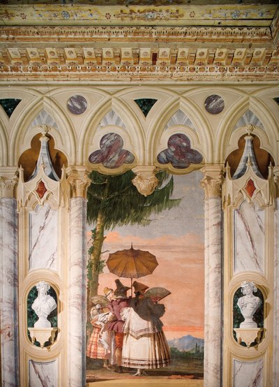 The Summer Walk, from the Room of the Gothic Pavilion, in the Foresteria by Giovanni Domenico Tiepolo