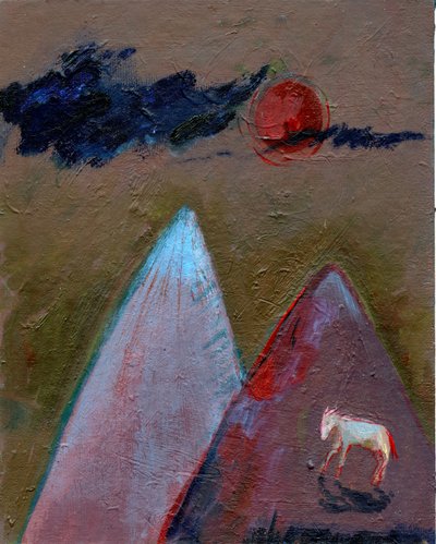 Blue Clouds on a Red Moon Night, 2016 by Gigi Sudbury