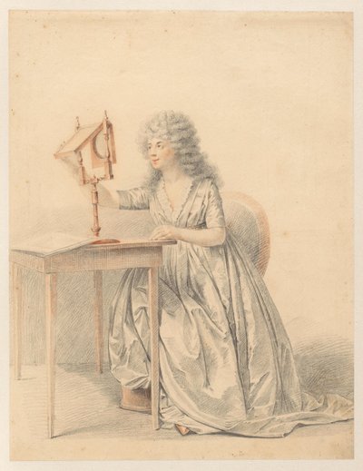 Figure Study of a Seated Woman with an Optical Mirror by Gijsbertus Johannus van den Berg