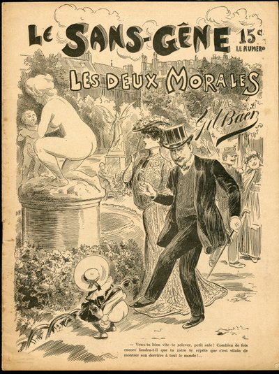 The Sans Gene - Illustration by Gil Baer (1859-1931): Art, Sculpture Statue, Childhood, Public Garden, Nudity by Gil (1859 1931) Baer