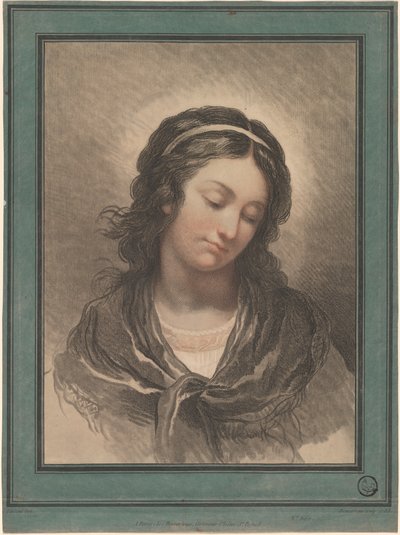Head of a Woman Looking Down by Gilles Antoine Demarteau after François André Vincent