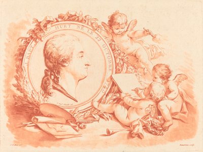 Allegorical Portrait of Jean-Baptiste Huet, c. 1775 by Gilles Demarteau