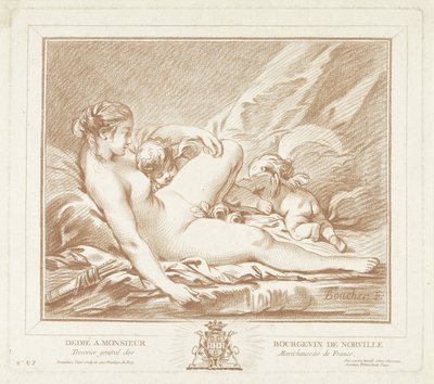 Reclining Venus with Amor and Anteros by Gilles Demarteau