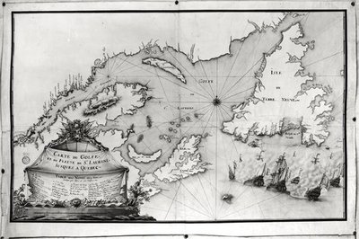 Map of St. Lawrence Gulf and River, 1699 by Gilles Gabriel de Saccardi