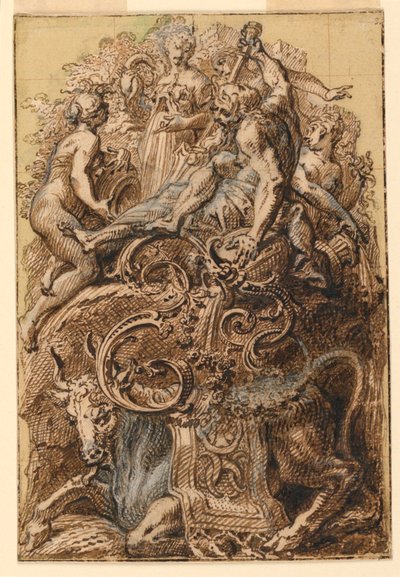 Design for Illuminated Initial "F" by Gilles Marie Oppenord