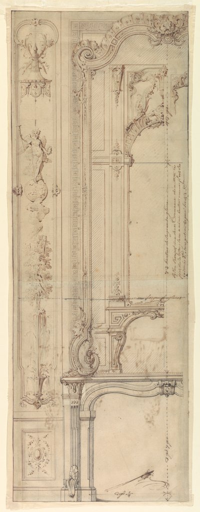 Designs for Chimney Mantels for the Hôtel de Pomponne, Place des Victoires, Paris by Gilles Marie Oppenord