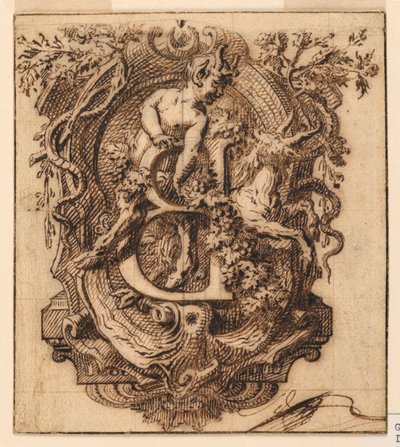 Ornamental Design for the Letter B by Gilles Marie Oppenord