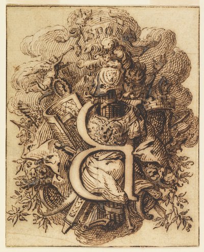 Ornamental Design for the Letter B by Gilles Marie Oppenord