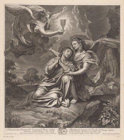 Christ in the Garden of Gethsemane with Two Angels by Gilles Rousselet