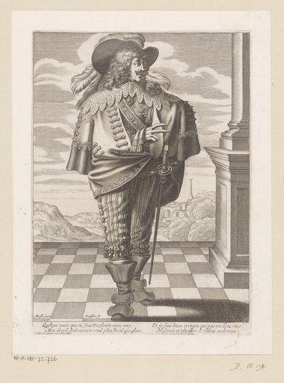Nobleman Standing on a Terrace, with a Landscape in the Background by Gilles Rousselet