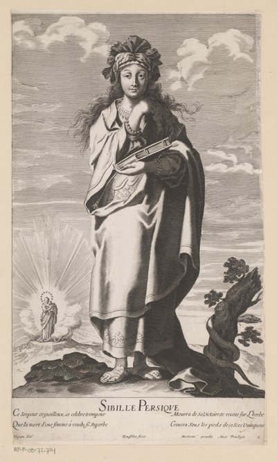 Persian Sibyl, with Mary and Child in the Background by Gilles Rousselet