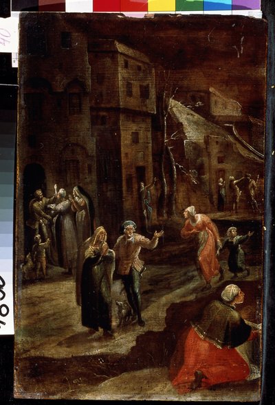 Night Scene in a Town by Gillis Mostaert