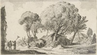 Farmhouses Among Trees (series title: Twelve Landscapes) by Gillis van Scheyndel (I)