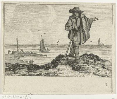 Dune Landscape with a Walker (Various Beaches and Water Views by Jan Percelles) by Gillis van Scheyndel (I)