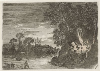 Figures Around a Campfire by Gillis van Scheyndel (I)