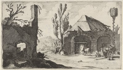 Country Road by a Ruin and an Inn by Gillis van Scheyndel (I)