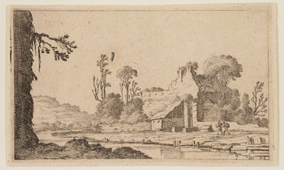 Ruins Transformed into a Farm on a River, from Twelve Landscapes by Gillis van Scheyndel
