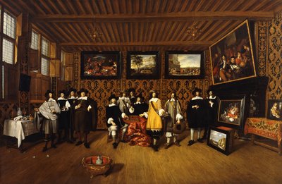 A Group Portrait of Twelve Gentlemen in an Interior by Gillis van Tilborgh