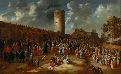 An Archery Competition Outside the Walls of a Town by Gillis van Tilborgh