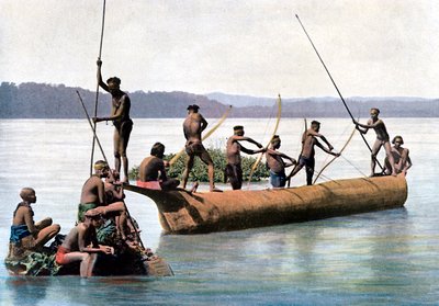 Fishing with a Bow, Andaman and Nicobar Islands, Indian Ocean, c1890 by Gillot