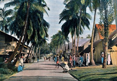 Street in Port Blair, Andaman and Nicobar Islands, Indian Ocean, c1890 by Gillot
