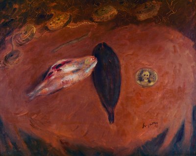 Still Life with Soles and Coin by Gino  Bonichi