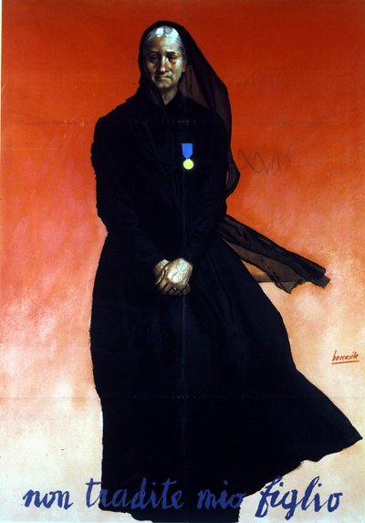 World War II: Italian Poster Depicting a Widow (Son Killed in Action): Don