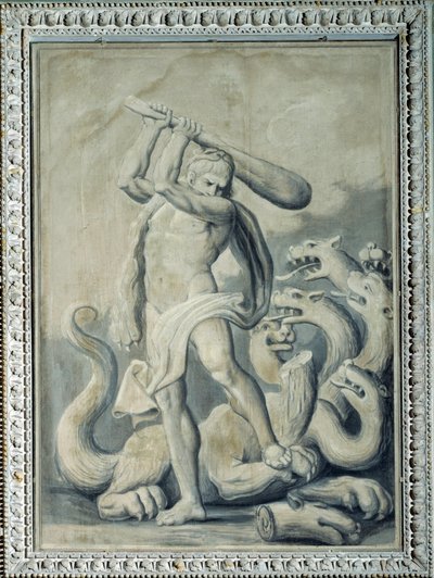Hercules cuts off the seven heads of the Hydra by Gio Batta Celle