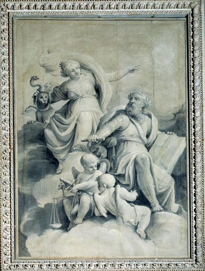Justice Rewards Worth and Shows the House of Virtue by Gio Batta Celle