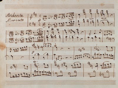 First Page of Sheet Music for the Reduced Symphony for the Piano of Tancredi, Opera by Gioacchino Rossini by Gioachino Rossini