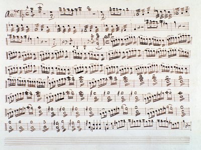 Page of violin musical score for a symphony by Gioacchino Rossini by Gioachino Rossini