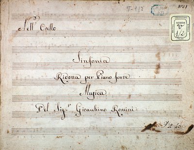 Sheet music for the reduced symphony for the piano of Otello, opera by Gioacchino Rossini by Gioachino Rossini