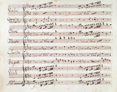 Sheet Music Page for the Reduced Symphony for the Piano of Tancredi by Gioachino Rossini