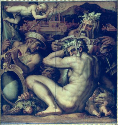 Allegory of the towns of Sansepolcro and Anghiari from the ceiling of the Salone dei Cinquecento by Giorgio (and workshop) Vasari