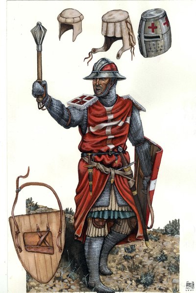 Representation of a sergeant of the Order of St. John of Jerusalem in the 13th century. by Giorgio Albertini