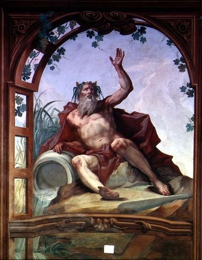 Personification of a river from the Sala di Fiumi by Giorgio Anselmi