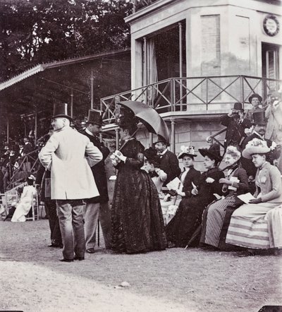 Spectators in the Stands Control the Outcome of a Race at the Cascine Park by Giorgio Enrico (attr.to) Levi