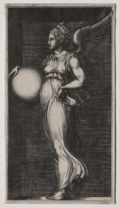 Allegorical Figure Holding a Sphere by Giorgio Ghisi