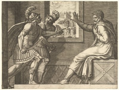 Caius Marius in Prison, Two Cimbrian Soldiers Entering His Cell, 1560-69 by Giorgio Ghisi