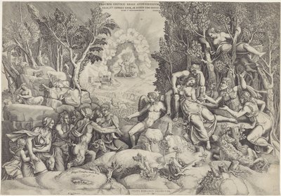 Cephalus and the Forest Gods Mourning the Death of Procris by Giorgio Ghisi