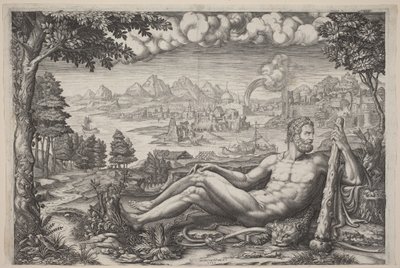 Hercules Resting from His Labors by Giorgio Ghisi