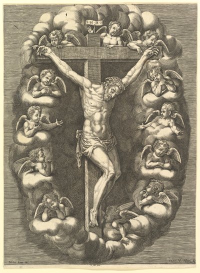 The Crucified Christ Surrounded by Mourning Angels, 1575-1679 by Giorgio Ghisi