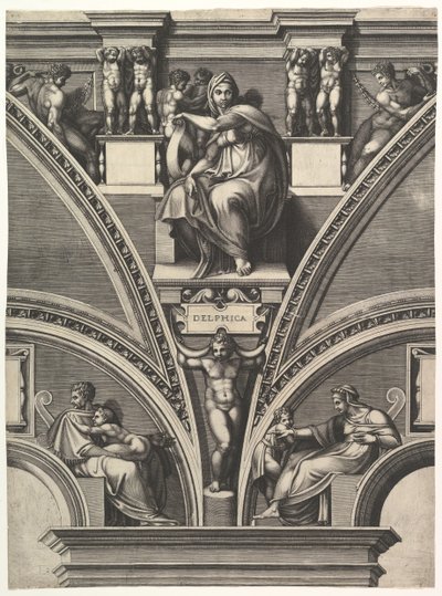 The Delphic Sibyl, from the series of Prophets and Sibyls in the Sistine Chapel by Giorgio Ghisi