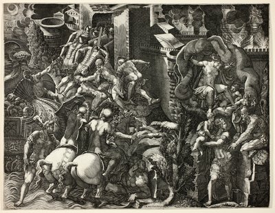 The Fall of Troy and the Escape of Aeneas by Giorgio Ghisi