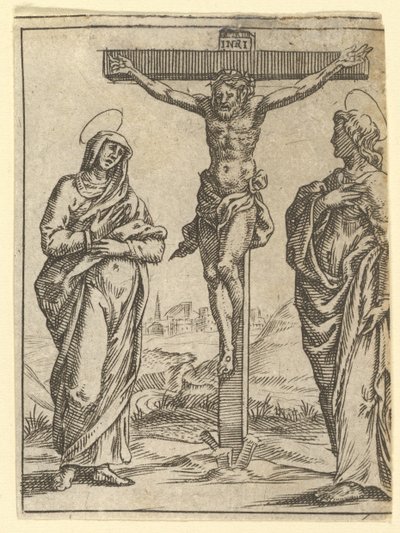 The Virgin of Sorrows: The Crucifixion, One of Nine Surrounding Compartments from the V... by Giorgio Ghisi