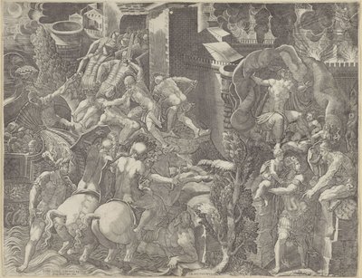 Fall of Troy and the Escape of Aeneas by Giorgio Ghisi